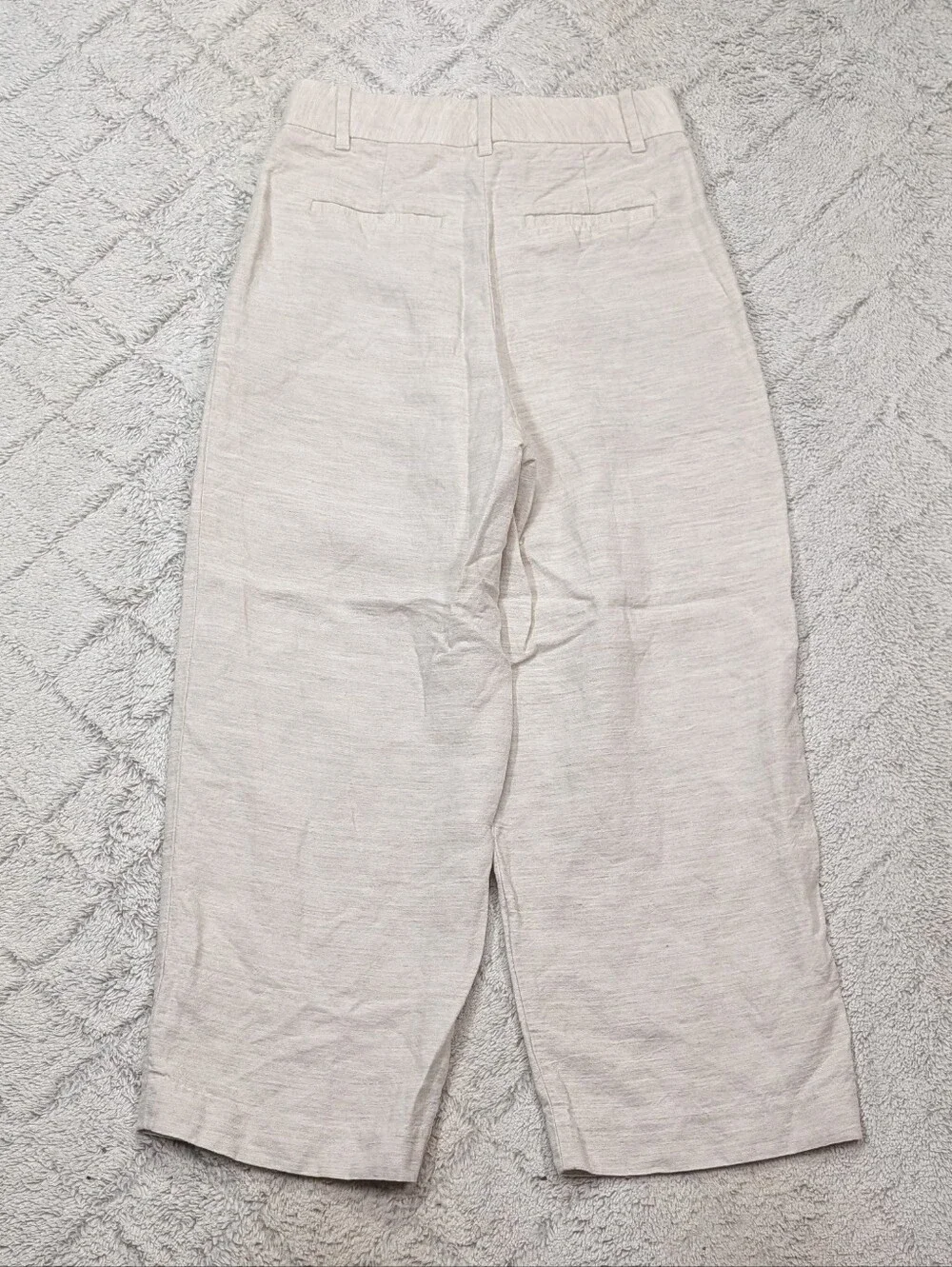 Wilfred Pants Womens 2 Beige Natural Effortless Cropped Cruise Linen Trouser